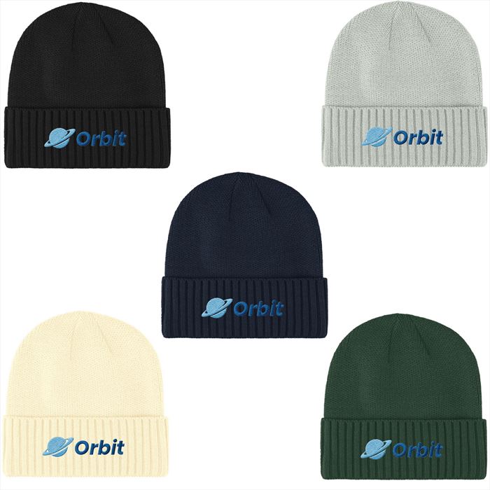 AH15110 Ribbed Cuff rPET Beanie With Custom Imprint